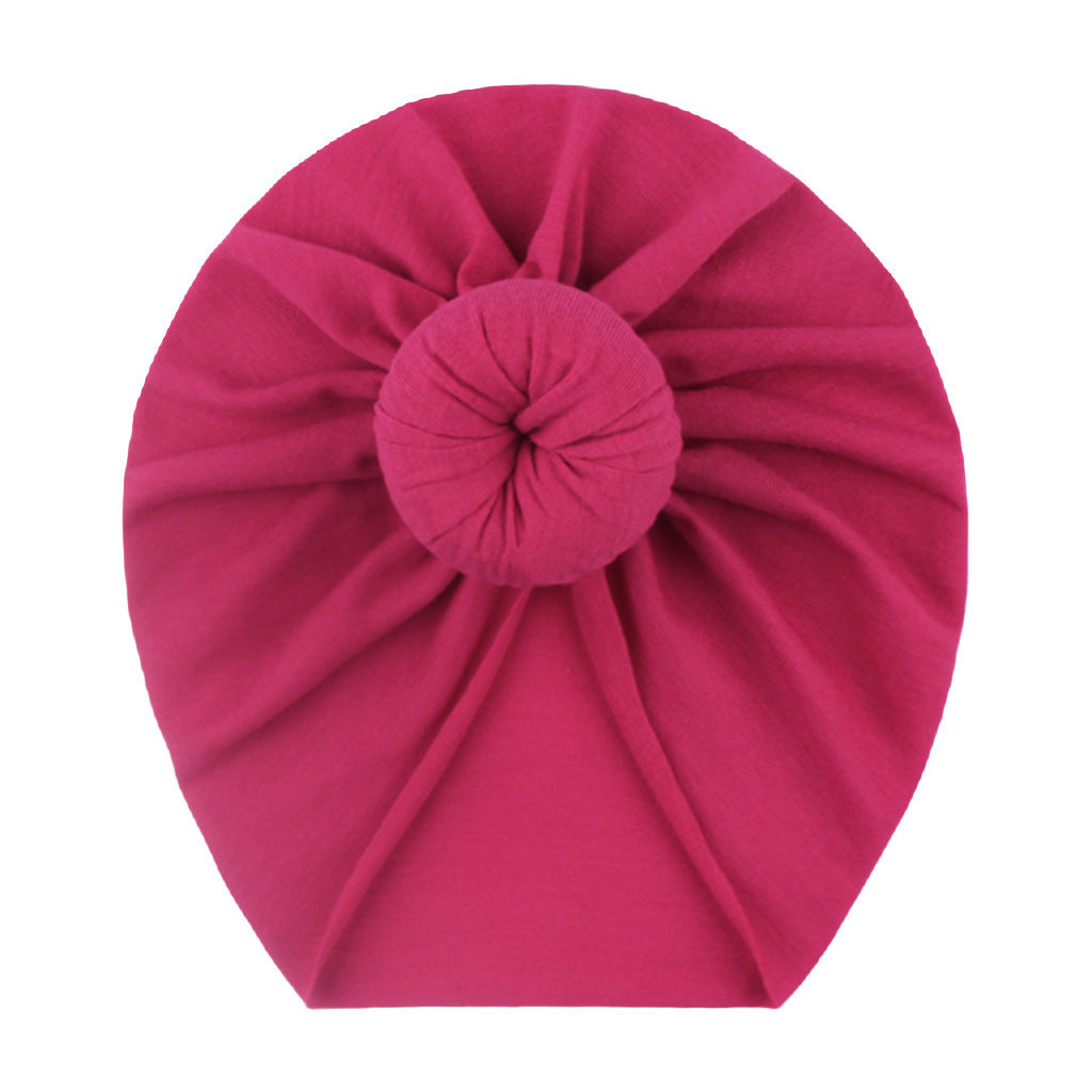 European and American New Style Baby Pullover Hat, Cute Solid Color Donut Baby Hat, Thin and Comfortable Baby Hat for All Seasons