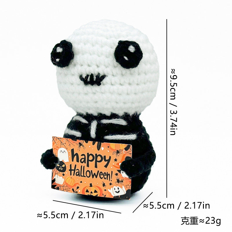 Cross-Border Amazon Handmade Knitted Doll Halloween Gift Ghost Little Devil Grim Reaper Emotional Plush Toy Wholesale