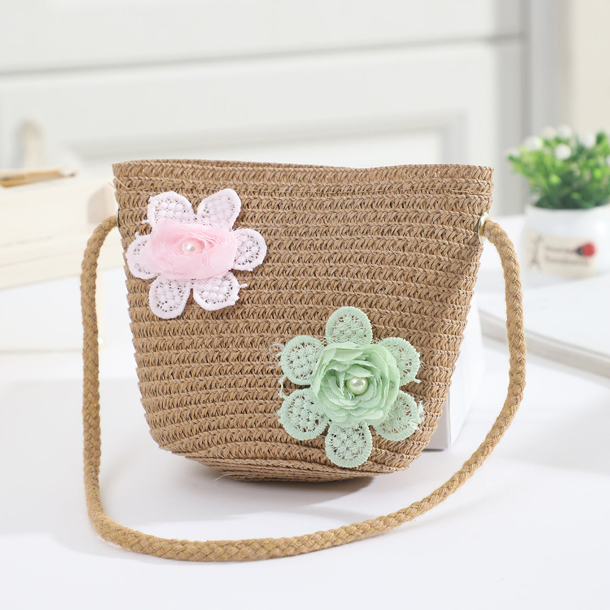Cross-border New Children's Bag Spring and Summer New Children's Crossbody Bag Handmade Straw Satchel Travel Mini Coin Purse