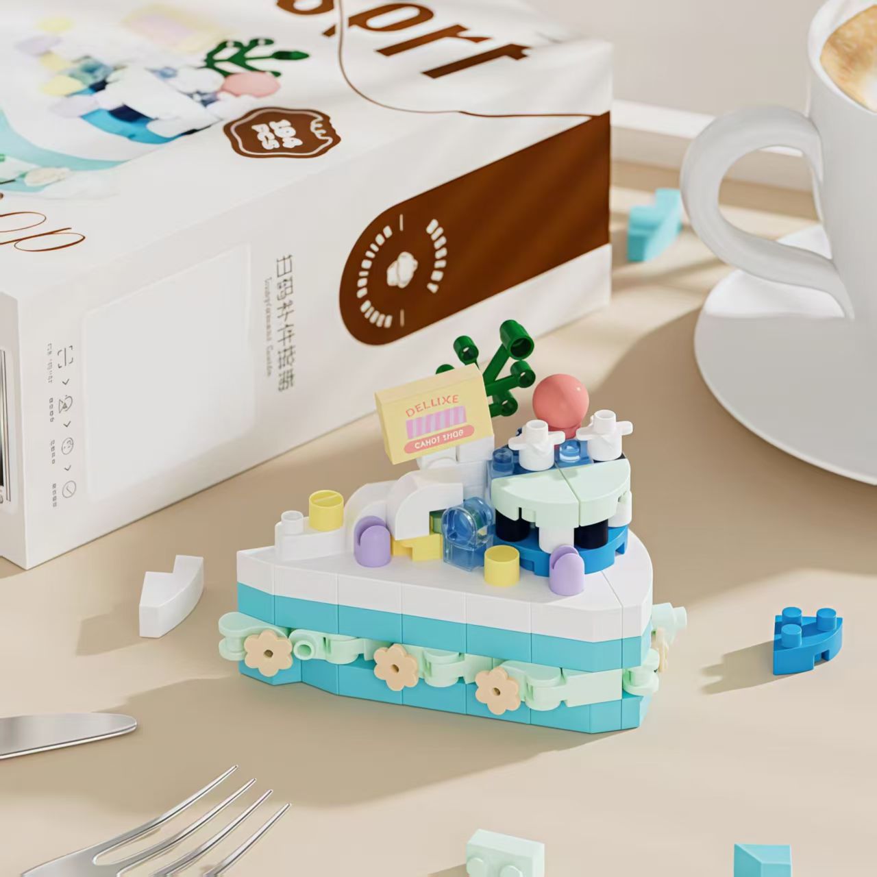 Bricks Also Birthday Cake Handmade Dessert Ornaments Compatible with Lego Cake Blocks Assembled Toys Children's Children's Day Gift