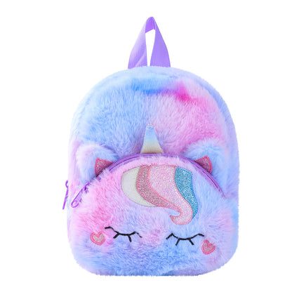 New Casual Backpack Plush School Bag Girl Backpack Cute Cartoon Plush Backpack Unicorn Unicorn