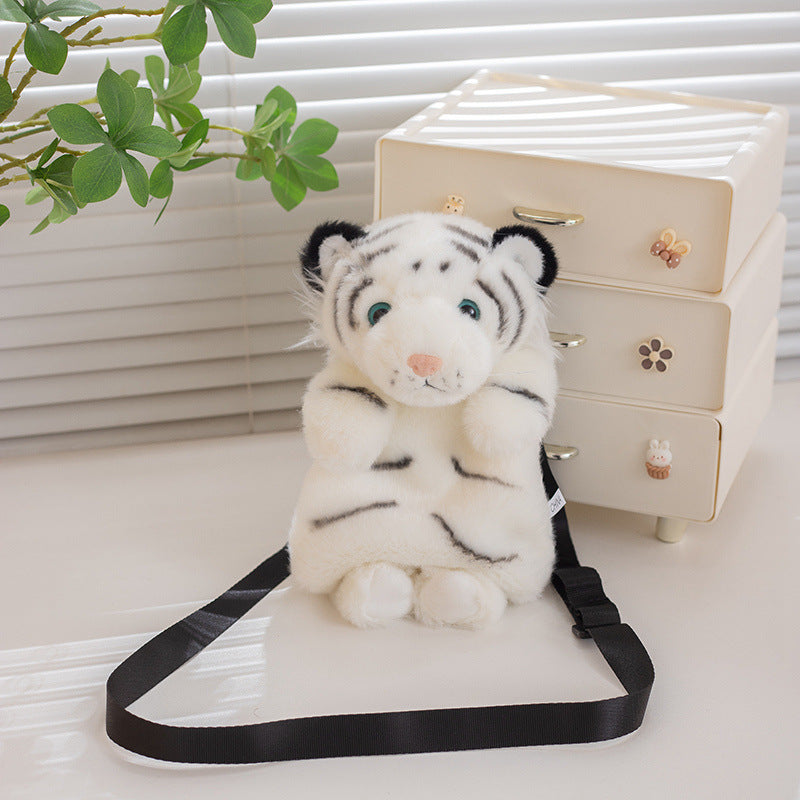 Simulation Tiger Giant Panda Crossbody Bag Shoulder Bag Red Panda Sloth Plush Toy Backpack Zoo Toy
