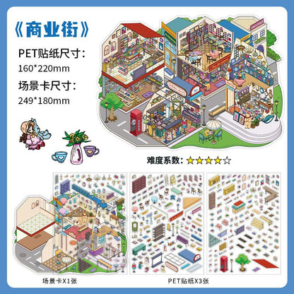 Infeel.Me Extra Large Scenery Stickers Today's Business Hours Open - Part Twelve DIY Journal Scene Stickers
