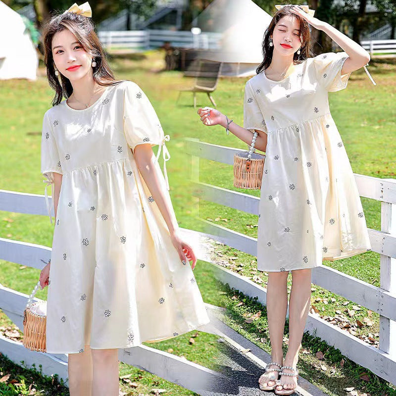 Pregnant Women's Summer Dress Printed dress Internet Popular 2022 suit Summer Thin Summer Skirt Top-grade Maternity Dress