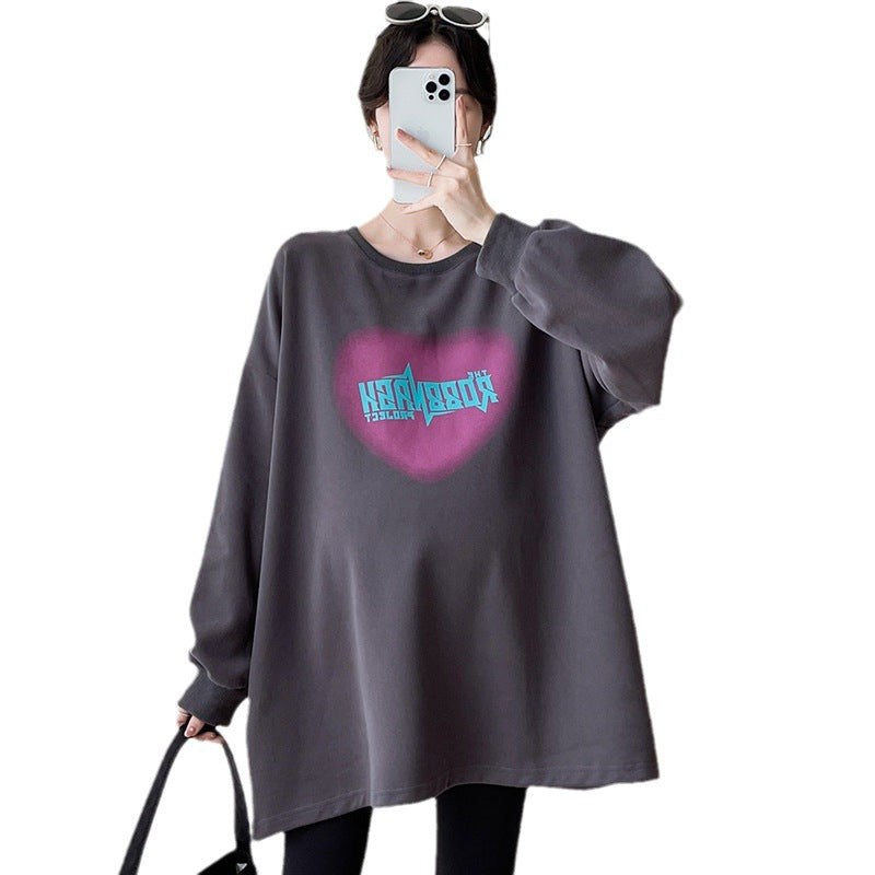 Pregnant women's autumn and winter autumn coat 2023 spring fashion loose sweater dress autumn T-shirt thin