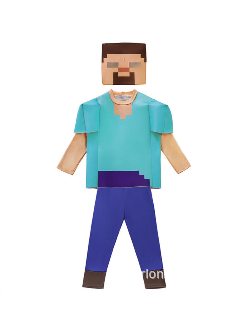 cross-border halloween children cos clothes my world steve play show rave party party costume