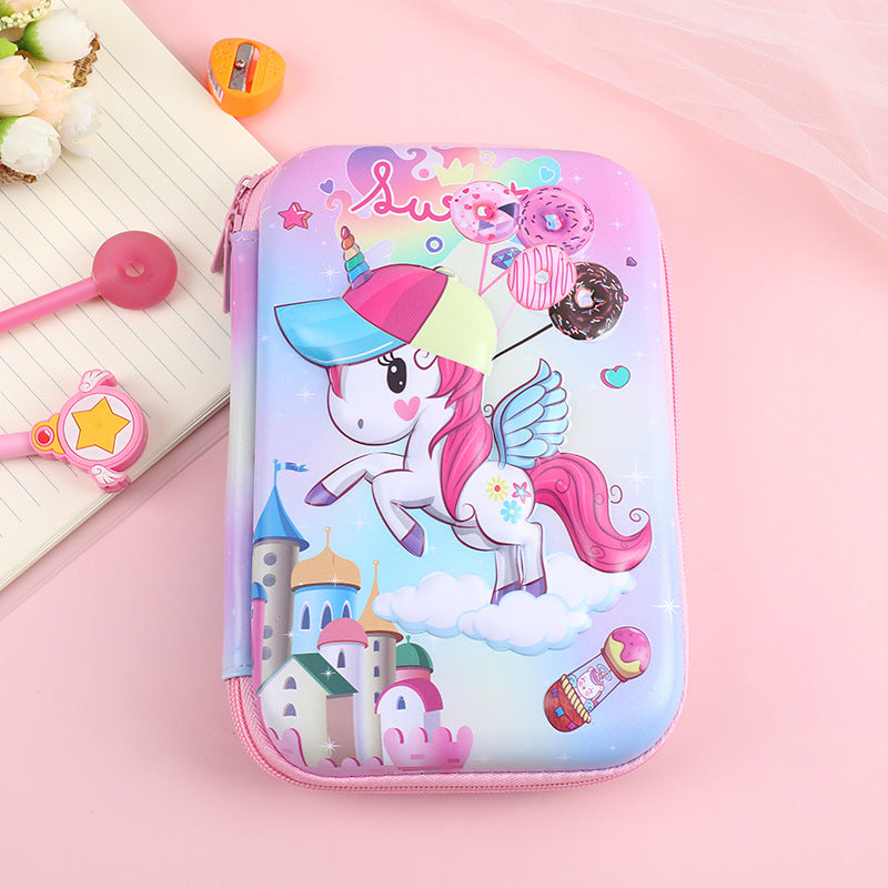 3D New Cute Eva Stationery Box Children's Multifunctional Large Capacity Pencil Bag Student Portable Square Pencil Box