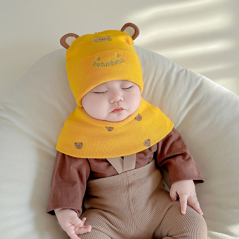 Katu Bear Infant Hat Spring & Fall 3-6-12 Months Male and Female Baby Pullover Hat Cotton 100-Day Sleeping Hat