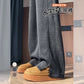 Pregnant Women's Trousers Herringbone Pattern Woolen Belly Narrow Wide-leg Pants Lazy Casual Glutinous Rice Pants Trousers Pregnant Women's Wear