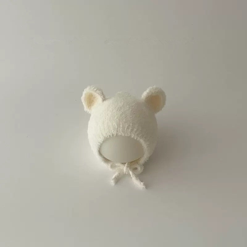 Cold-proof foreign-style cold hat cute warm lace solid color plush toddler hat baby autumn and winter hat baby ear protection