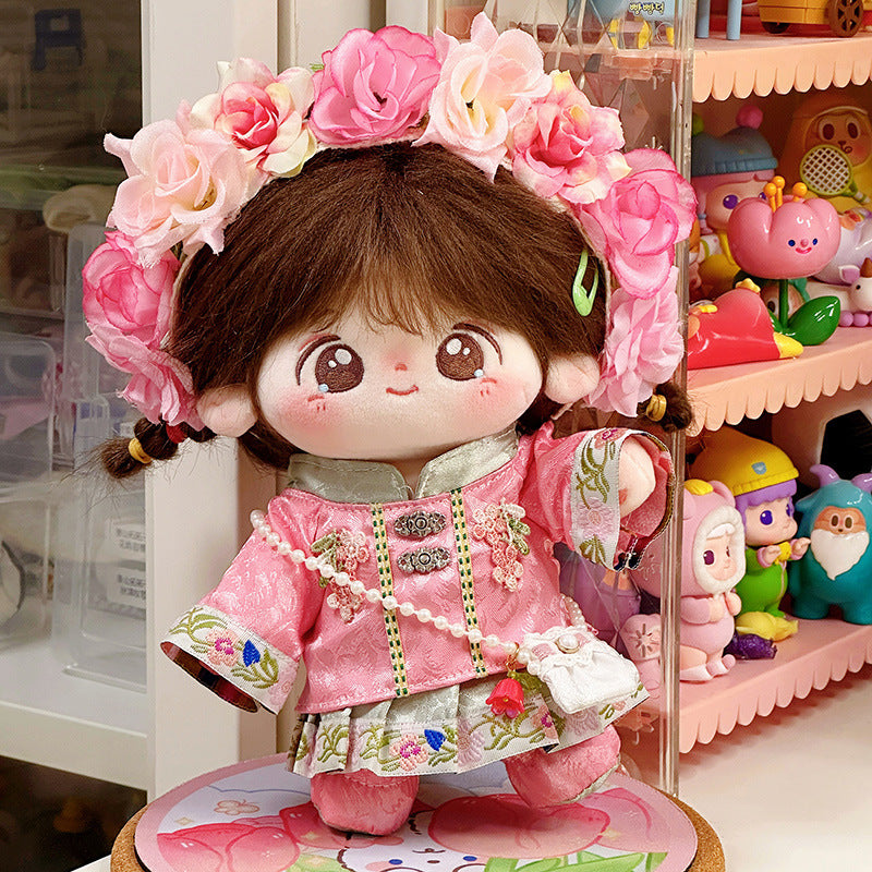 Dropshipping 20cm Baby Clothes Cotton Doll Clothes Cute Pajamas Set Original Antique Han Dynasty Doll Dress up