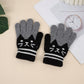 Winter Kidsren's Gloves Are Warm and Velvet to Prevent Cold. Primary School Students Write Boys and Girls Baby Sets Jacquard Gloves Kittens