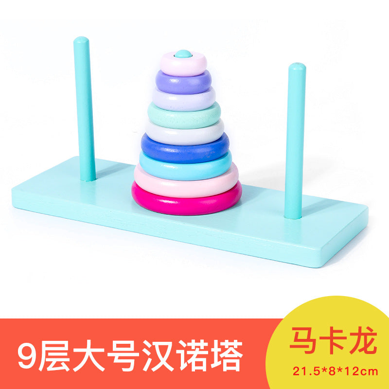 Hanoi Tower for Primary School Students 10 Layers 8 Large 5 Medium 10 Layers Hanrotoro Kidsren's Educational Thinking Training Toys