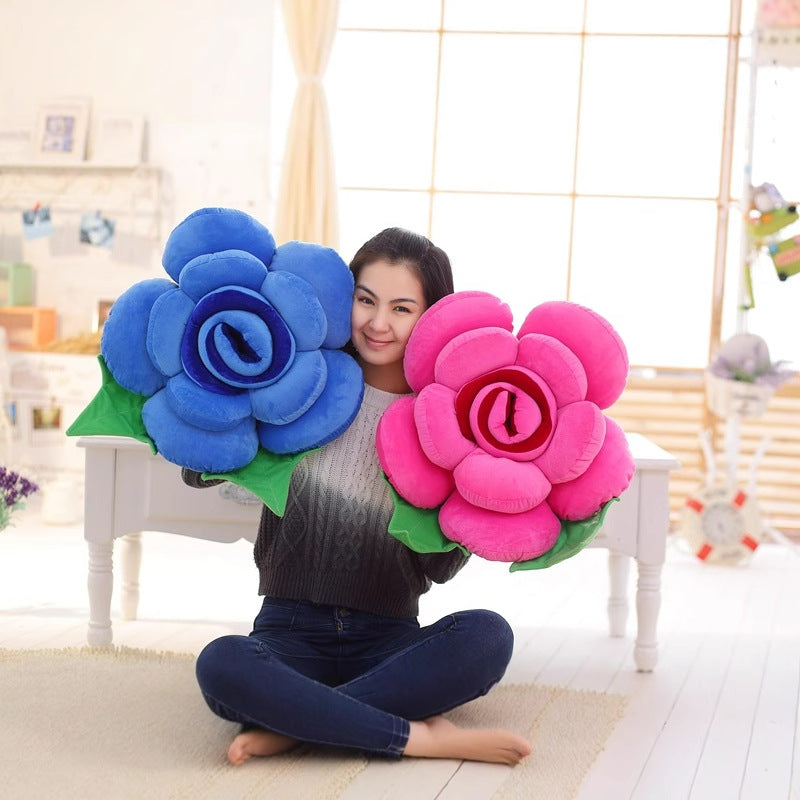 Creative Ins Three-dimensional Rose Pillow Plush Cushion Home Sofa Simulation Rose Girlfriend Valentine's Day Gift