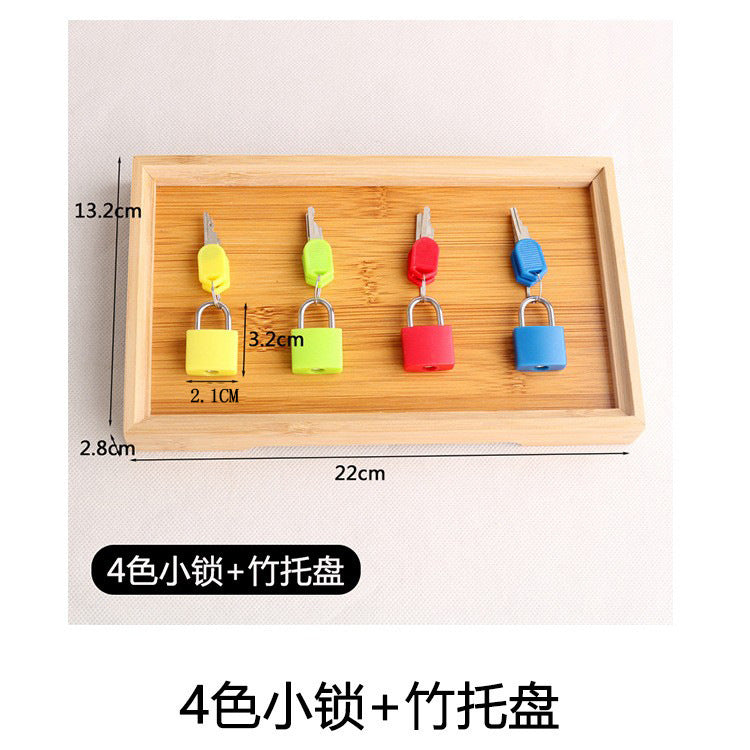 Montessori teaching aids colorful small lock learning unlocking game children's early education Montessori key lock sensory toys