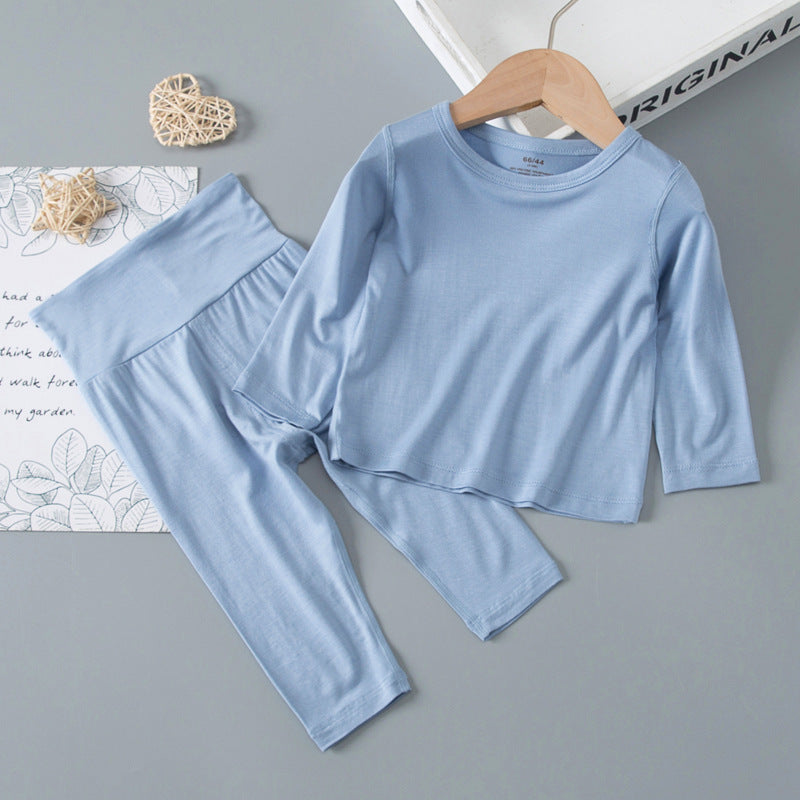 Category a Modal Infant Home Clothing Set High Waist Belly Protection Baby Long Sleeve Pajamas Air Conditioning Clothes Autumn Clothes Autumn Pants
