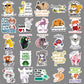 50 cartoon animal quotation stickers text creative graffiti notebook mobile phone book goo card suit stickers