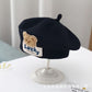 Spring and Autumn Korean Style Baby Boy and Girl Candy Color All-match Knitted Beret Children's Western Style Casual Wool Hat Paintler Hat