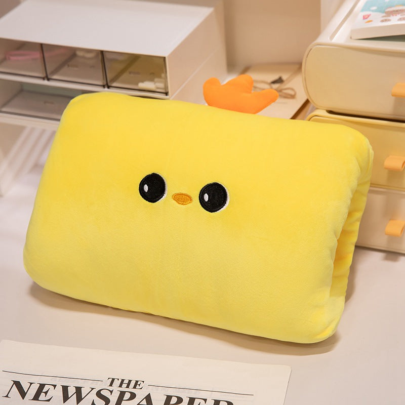 Cartoon winter warm hand pillow can be inserted cute plush toy doll pillow learn girls warm hand doll