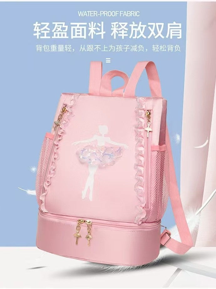Fashion New Dance Bag Children's Dance Backpack Shoulder Dance Backpack Girls Dance Bag Large-capacity Bag Printed