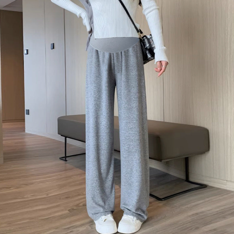 In stock multi-color optional autumn and winter New fleece-lined pregnant women's pants casual Internet celebrity towel pants fashionable drop-down mop pants