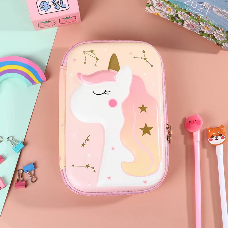 3D New Cute Eva Stationery Box Children's Multifunctional Large Capacity Pencil Bag Student Portable Square Pencil Box