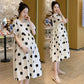 Maternity Summer dress Out Fashion High-end Sense Small Fresh Wave Dot Dress Loose Mid-length Summer Dress