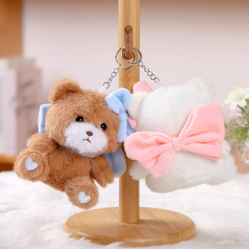 Bow Bear Doll Pendant Keychain Backpack Small Doll Jewelry Plush Toy Wholesale Girl Doll