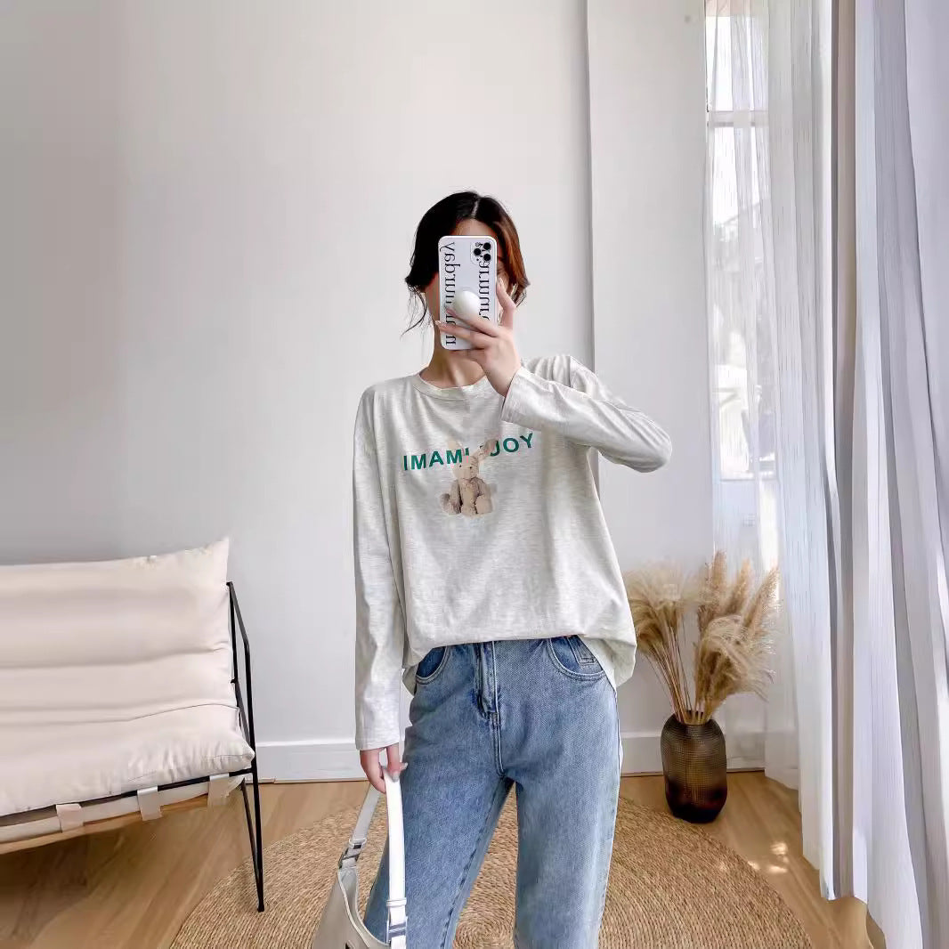 Pregnant Women's Monthly Clothes Summer Thin Postpartum Breastfeeding Clothes Top for Going Out Long Sleeve T-Shirt Spring and Autumn Clothes for Breastfeeding Period