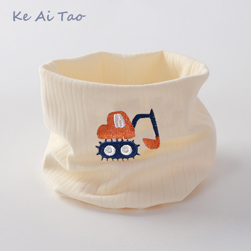 Children's Neck Warmer Autumn and Winter Fleece-Lined Warm A-Class Scarf Thickened Windproof Neck Gaiter Multifunctional Hat Neck Protector Cartoon