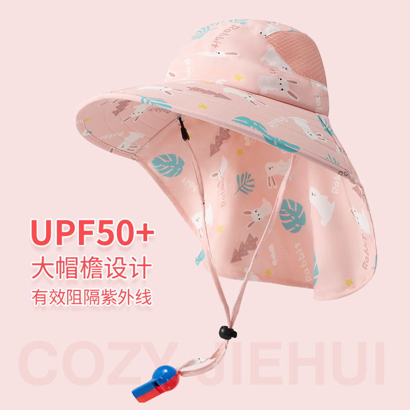 Children's Sunscreen Hat Summer Anti-UV Sun Hat for Boys Breathable Big Brim Girl's Fisherman Hat Sun Hat Thin