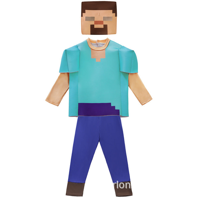cross-border halloween children cos clothes my world steve play show rave party party costume
