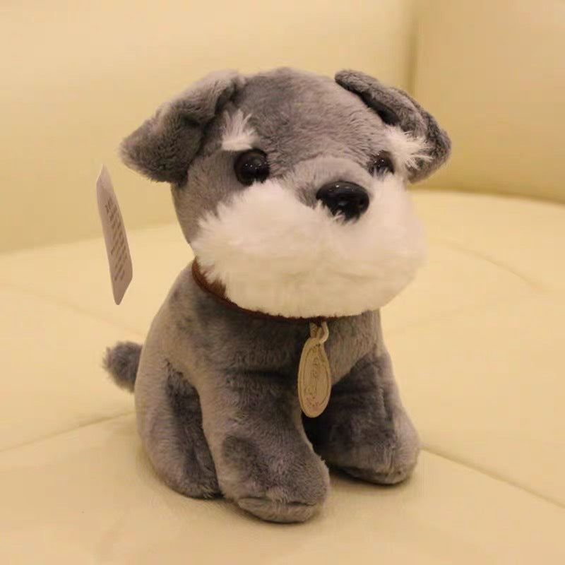 Factory wholesale simulation of eight dogs plush toys husky schnaub puppet children's birthday gift
