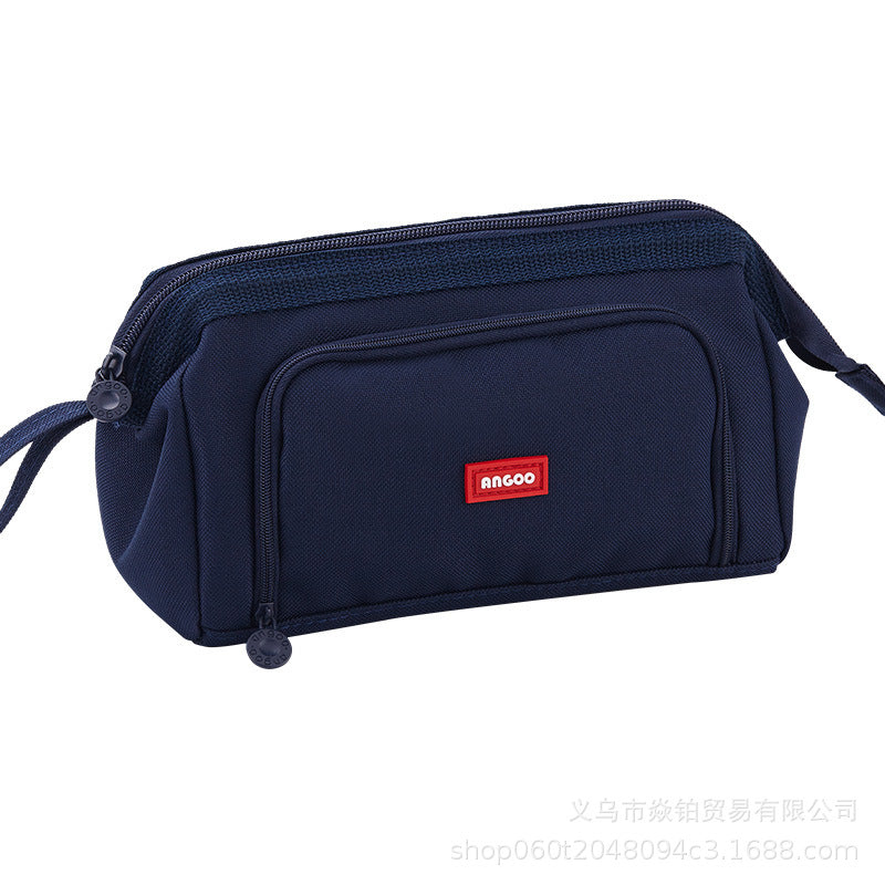 Korean Style Boat-Shaped Large-Capacity Multi-Layer Oxford Pencil Bag Multi-Functional Portable Stationery Box Simple Student Storage Pencil Bag
