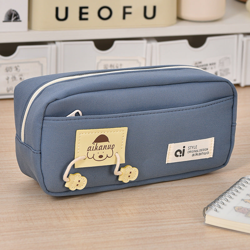 Internet Celebrous Explosions Zipper Dog Repair Pencil Bag Girls High Color Value Large Capacity Double Layer Storage Bag Puppy Pencil Bag Factory