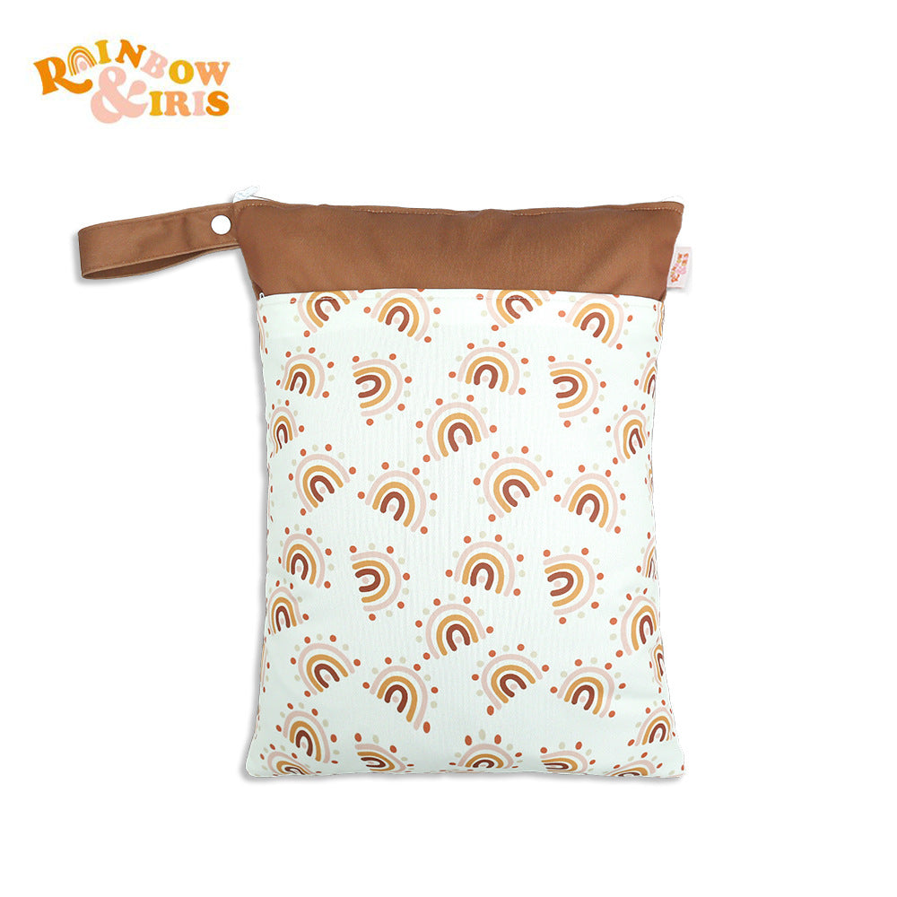 Ins Baby Room Decoration Sleeping Bear Storage Hanging Bag Baby Diaper Bag Wetbag Dry and Wet Separation 30*40