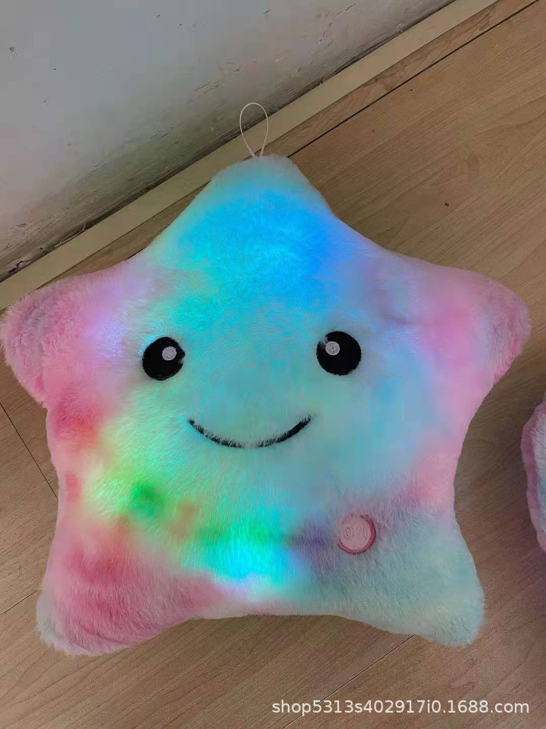 Colorful luminous pillow cute five-pointed plush toy doll wholesale