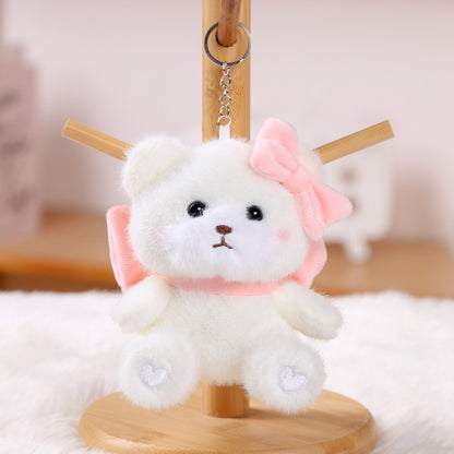 Bow Bear Doll Pendant Keychain Backpack Small Doll Jewelry Plush Toy Wholesale Girl Doll
