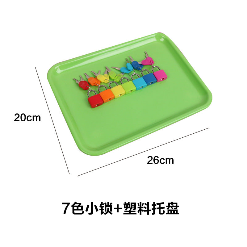 Montessori teaching aids colorful small lock learning unlocking game children's early education Montessori key lock sensory toys