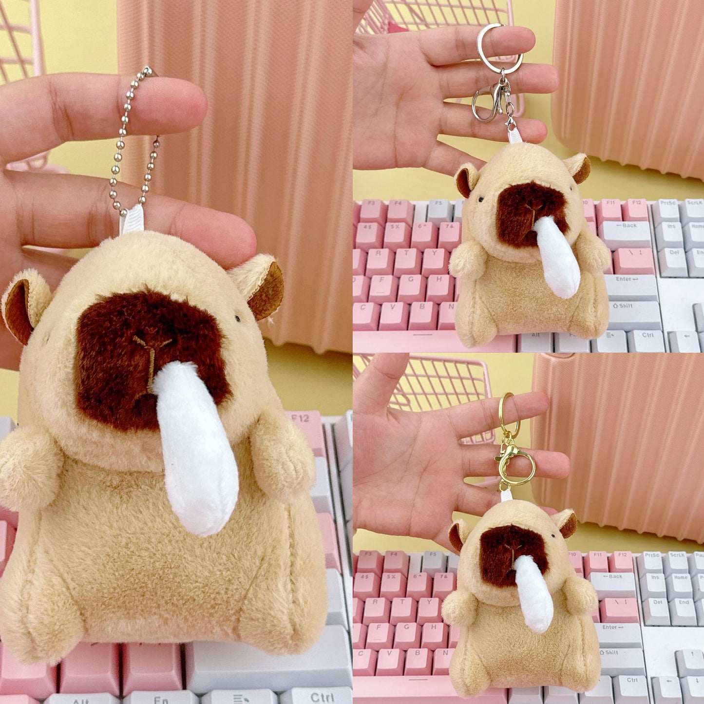 Cross-Border Capybara Mascot Backpack Small Pendant Keychain Chinese Style Zodiac Pendant Couple Ugly Doll