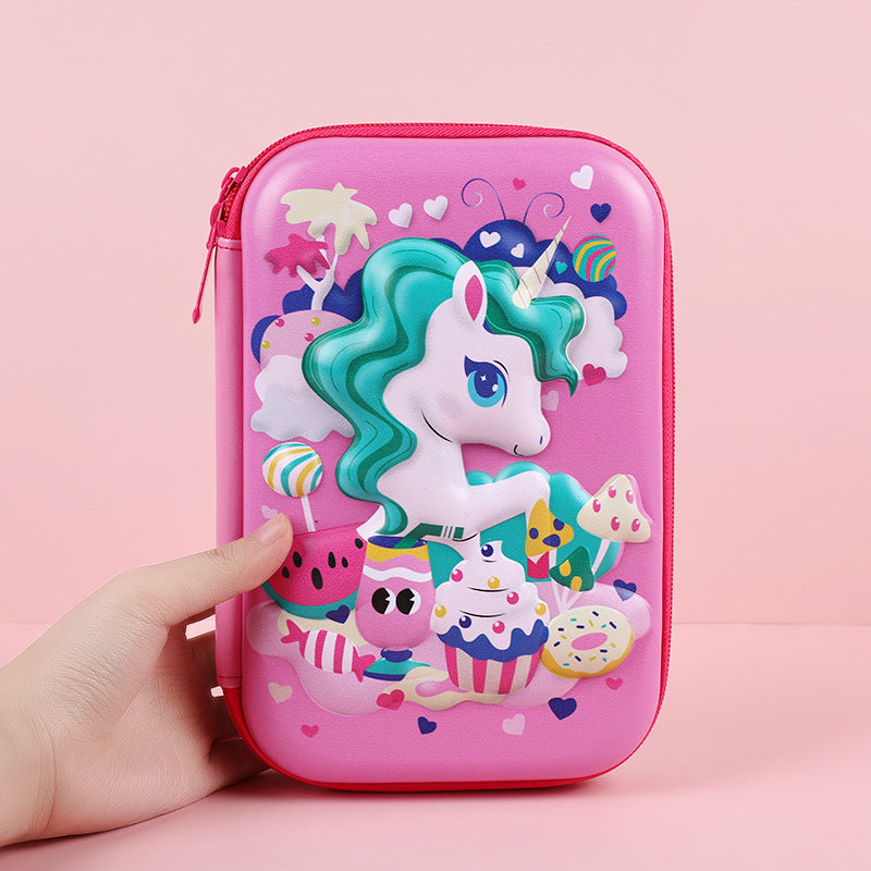 3D New Cute Eva Stationery Box Children's Multifunctional Large Capacity Pencil Bag Student Portable Square Pencil Box