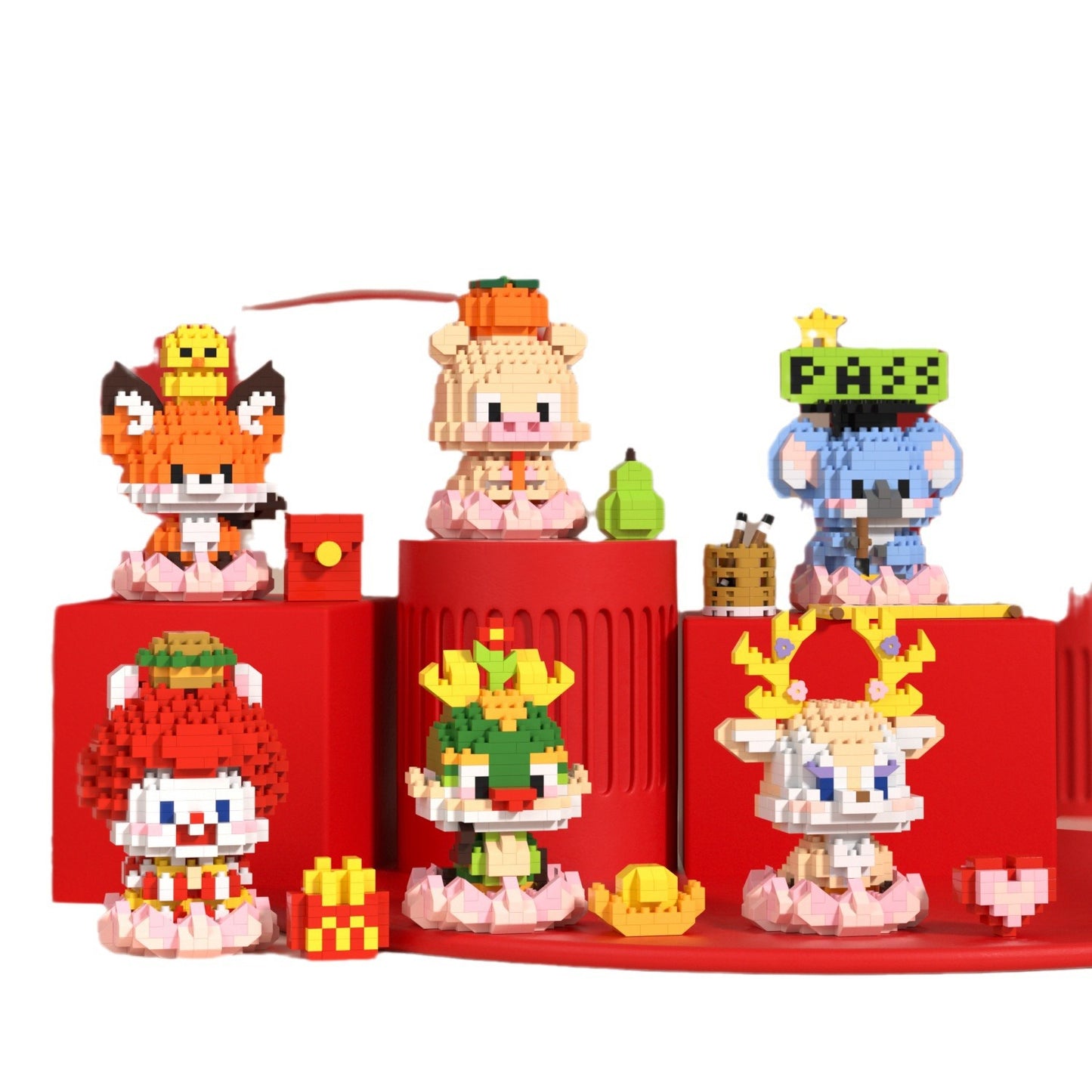 Compatible with Lego little God Beast good luck Lotus Dragon Year image building block doll creative children's toy New Year gift