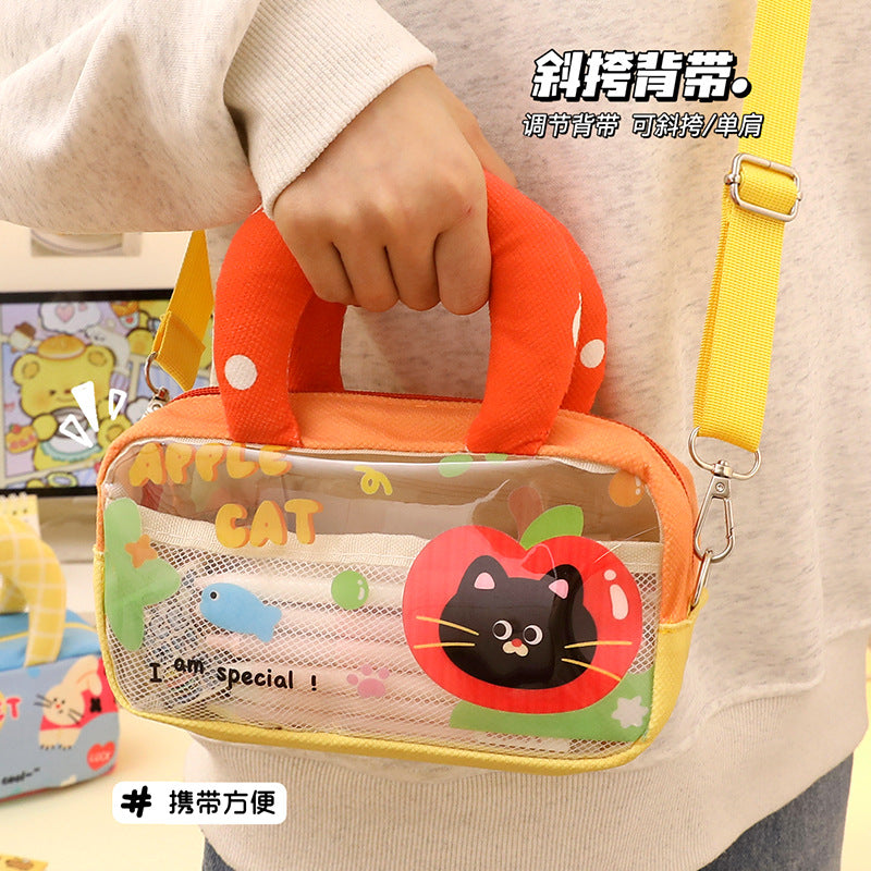 Good-Looking Student Handbag, Small Backpack, Cute Contrasting Color Small Shoulder Bag, Stationery Bag, Large Capacity Pencil Case