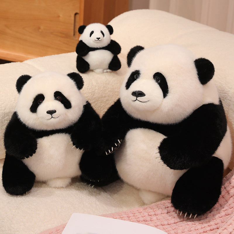 Simulated National Treasure Giant Panda Huahua Qizai Plush Doll Toy Rag Doll Kidsren's Gift Sleeping Hug Doll