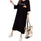 Pregnant Women's Short-sleeved Cartoon T-shirt Skirt Summer Women's Korean-style plus size Loose Long Over-the-knee Pregnant Women's dress