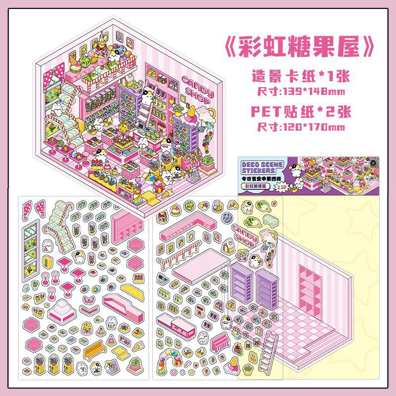 Infeel.Me Extra Large Scenery Stickers Today's Business Hours Open - Part Twelve DIY Journal Scene Stickers