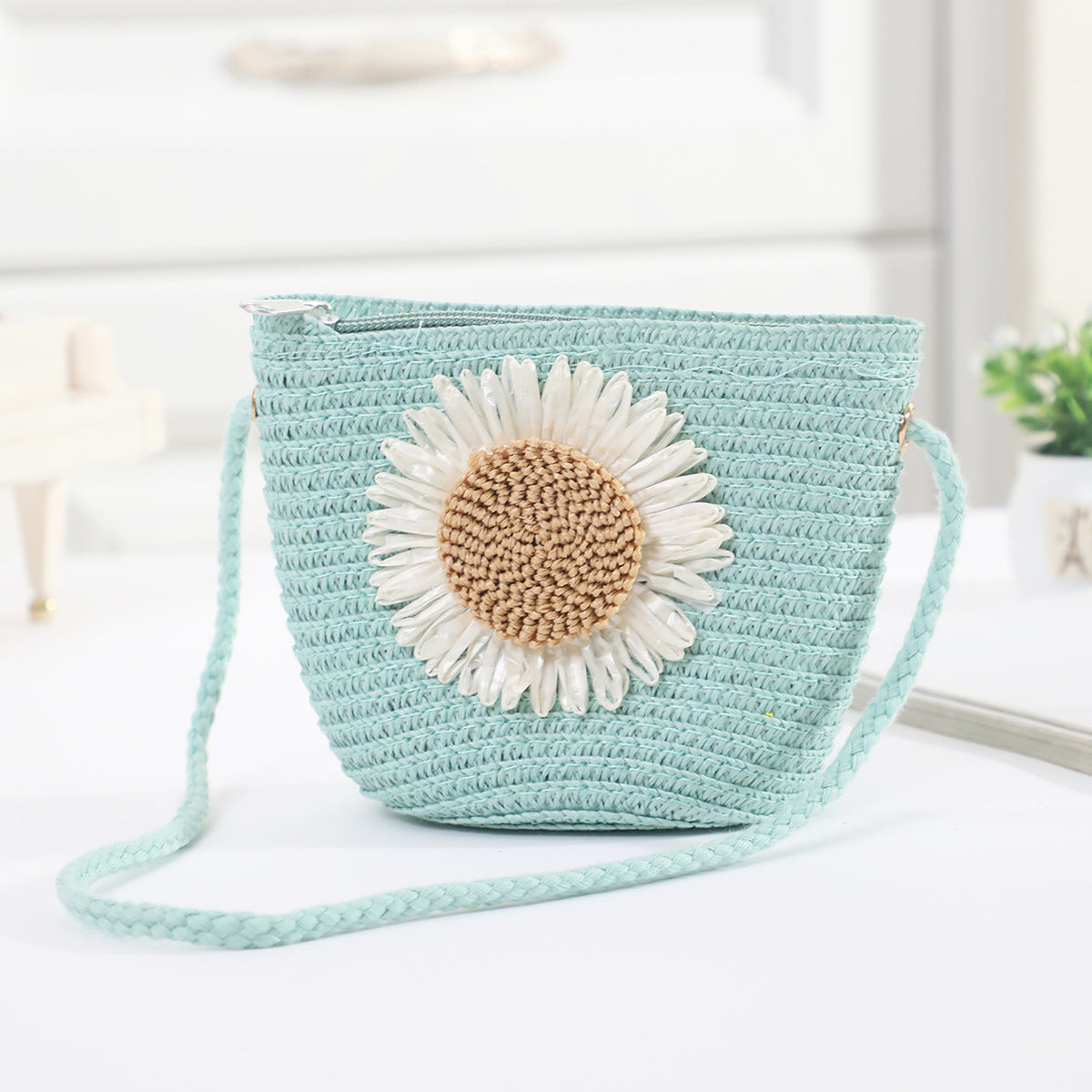 Cross-border New Children's Bag Spring and Summer New Children's Crossbody Bag Handmade Straw Satchel Travel Mini Coin Purse