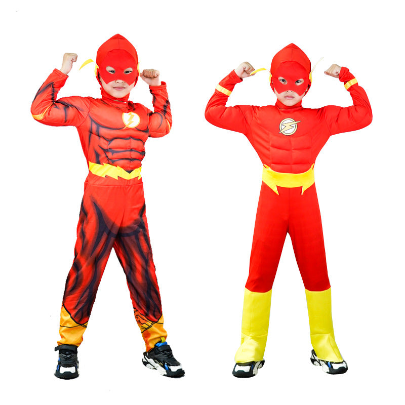New flash clothes children stage performance muscle clothes COS Hero League cosplay Halloween