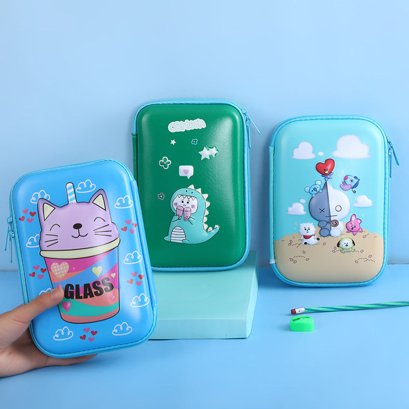 3D New Cute Eva Stationery Box Children's Multifunctional Large Capacity Pencil Bag Student Portable Square Pencil Box