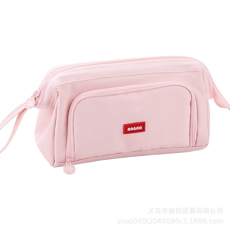 Korean Style Boat-Shaped Large-Capacity Multi-Layer Oxford Pencil Bag Multi-Functional Portable Stationery Box Simple Student Storage Pencil Bag